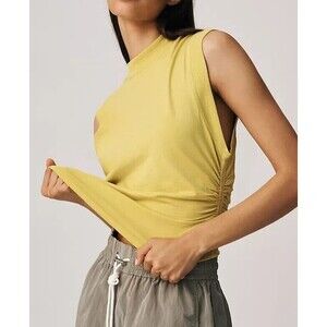 Daily Practice by Anthropologie Ruched Mock-Neck Tank Blouse Top XXS NWT 259809